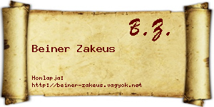 Beiner Zakeus névjegykártya